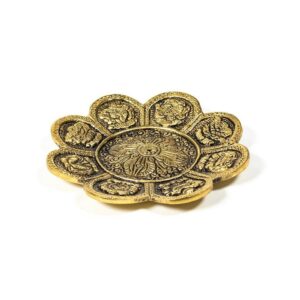 Brûleur d'encens, richement décoré des 8 symboles bouddhistes bienfaisants