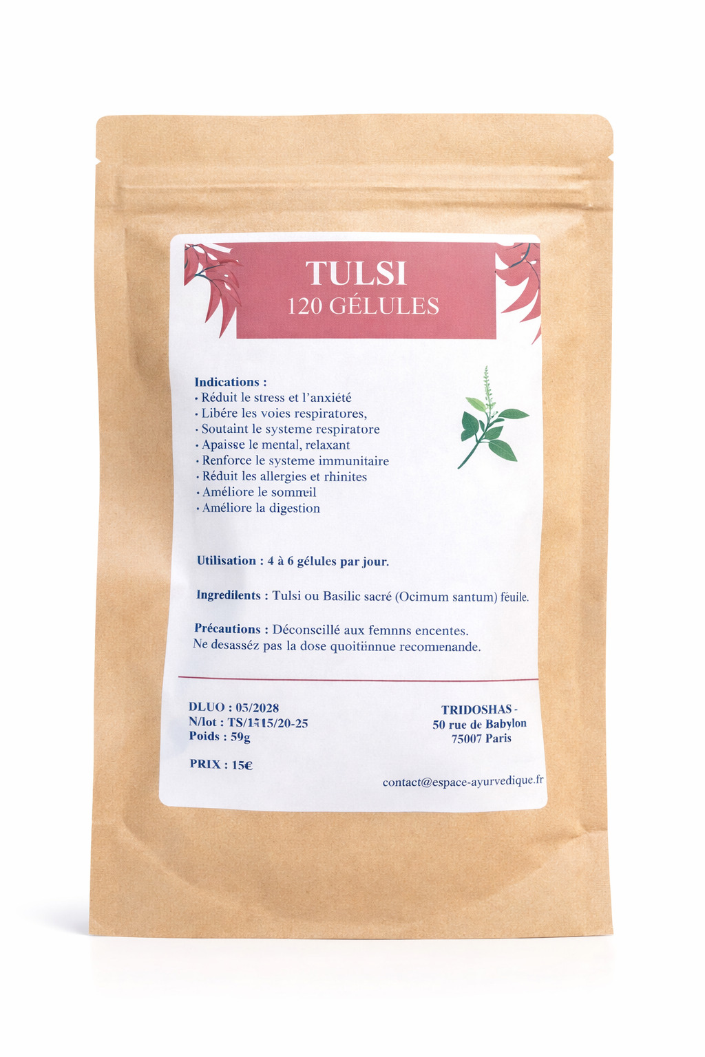 Le Tulsi est considéré comme un adaptogène, Renforce le Système Immunitaire, Réduit le Stress et l'Anxiété