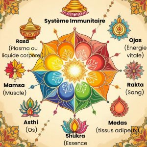 Systeme immunitaire en ayurveda En Ayurvéda, système immunitaire, les doshas, les dhatus, et l'ojas